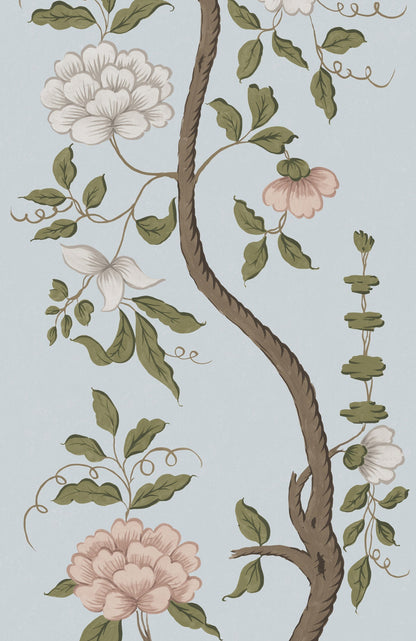 Drottningholm Tree Wallpaper - Tiepolo Blue Small