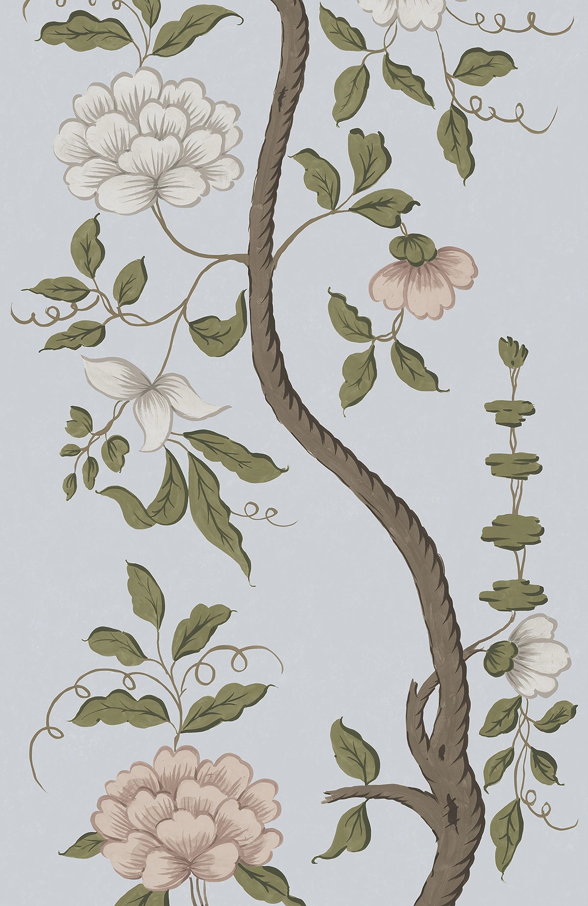 Drottningholm Tree Wallpaper - Tiepolo Blue Small