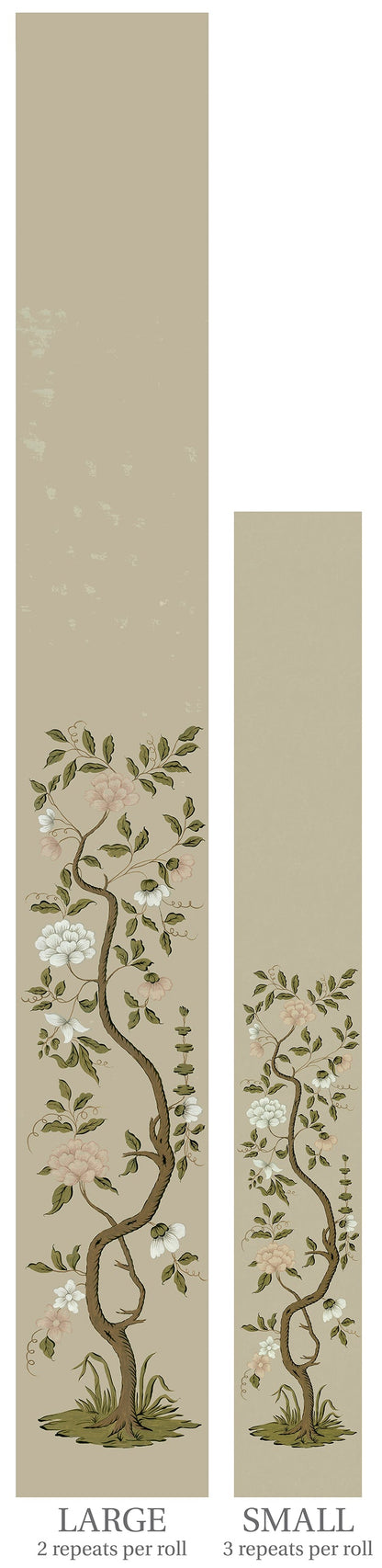 Drottningholm Tree Wallpaper - Pale Olive Small