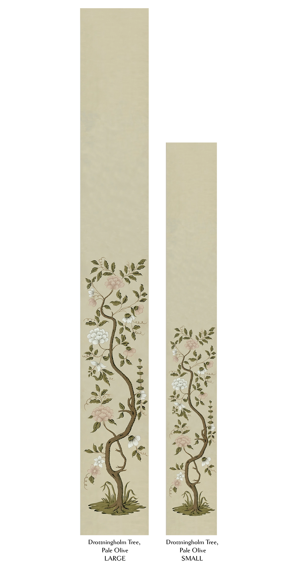 Drottningholm Tree Wallpaper - Pale Olive Small