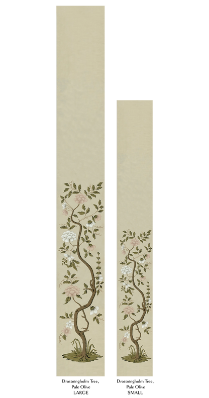 Drottningholm Tree Wallpaper - Pale Olive Small