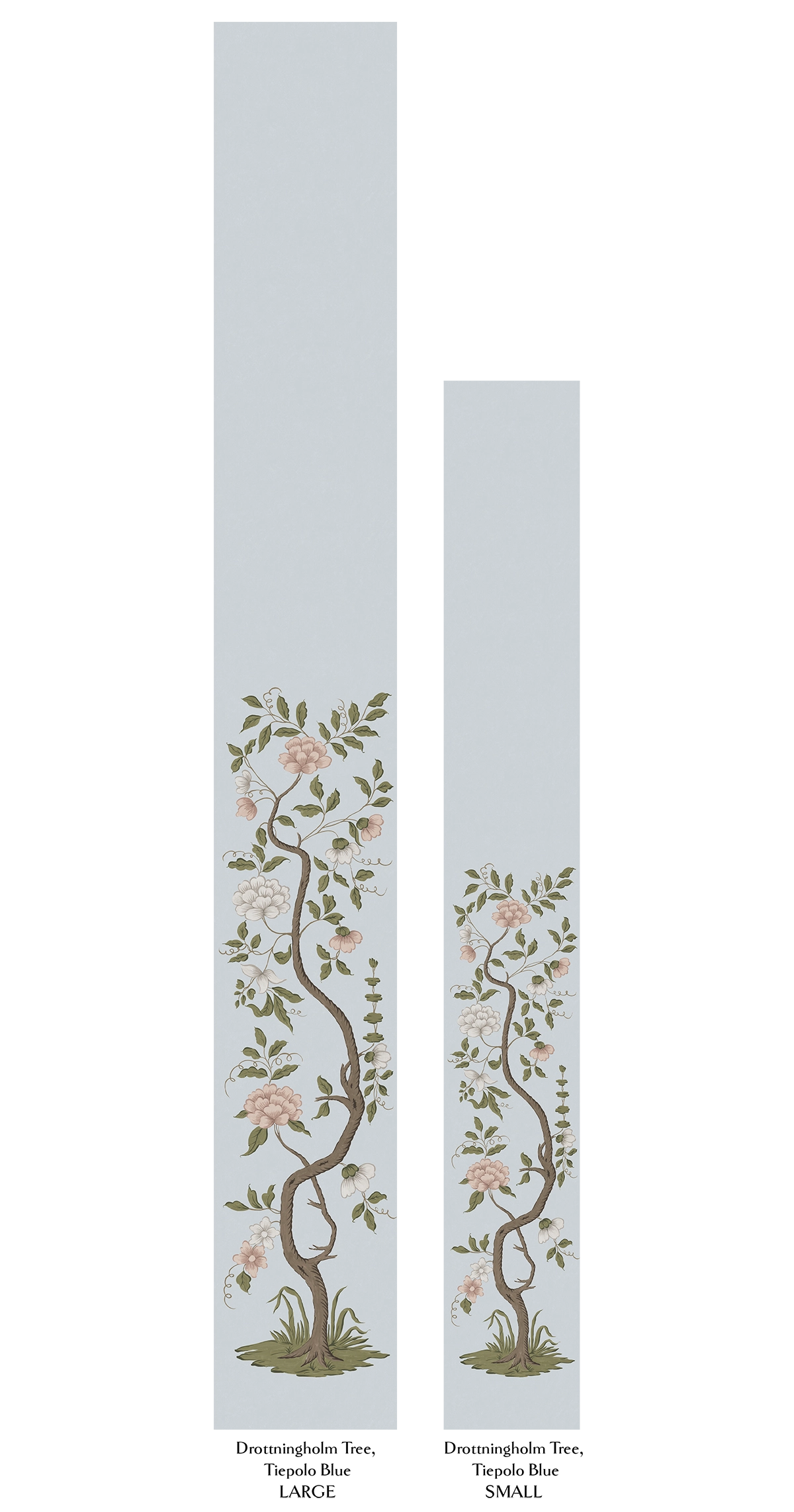 Drottningholm Tree Wallpaper - Tiepolo Blue Small