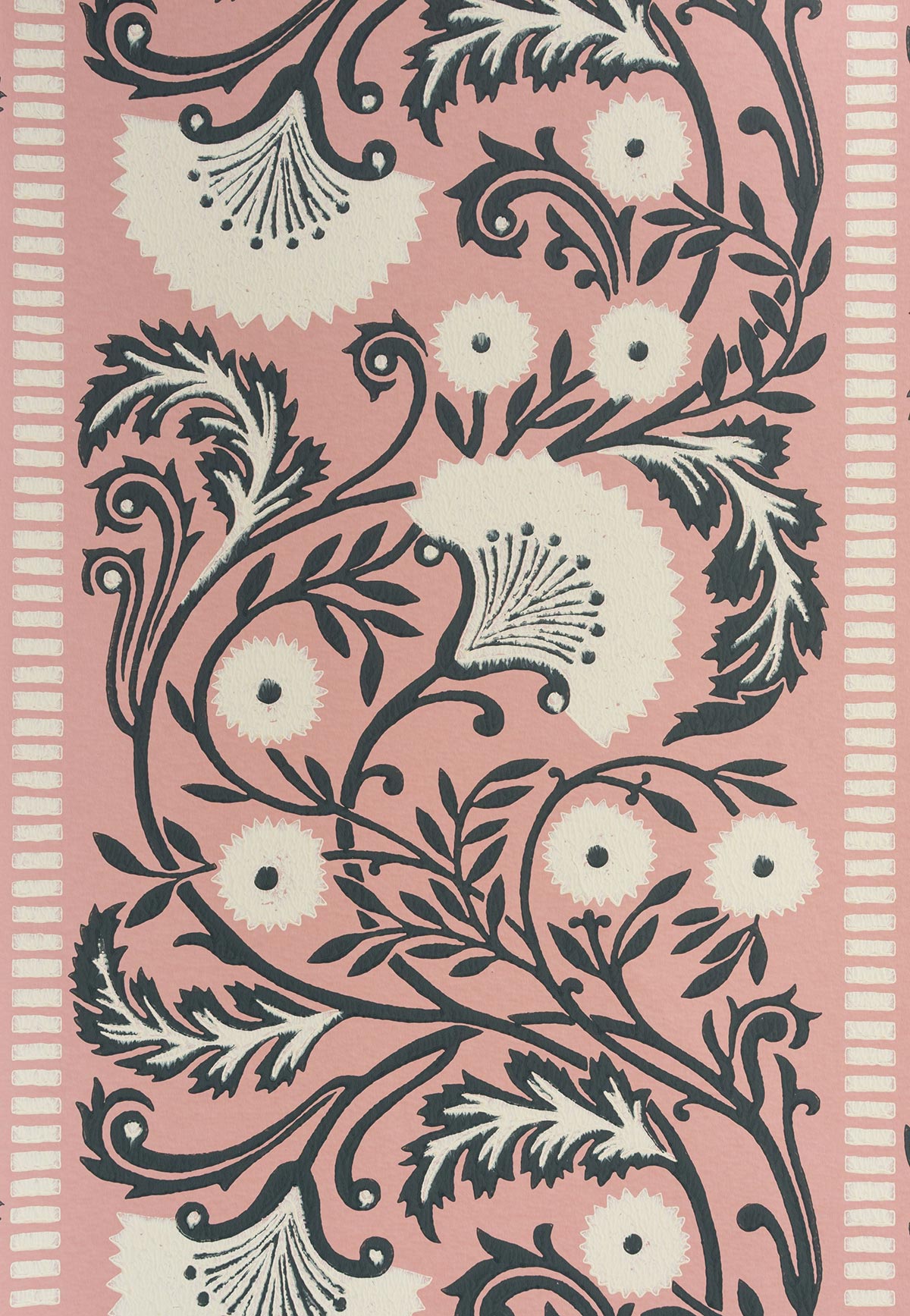 Eastern Garden Wallpaper - Pink/Indigo