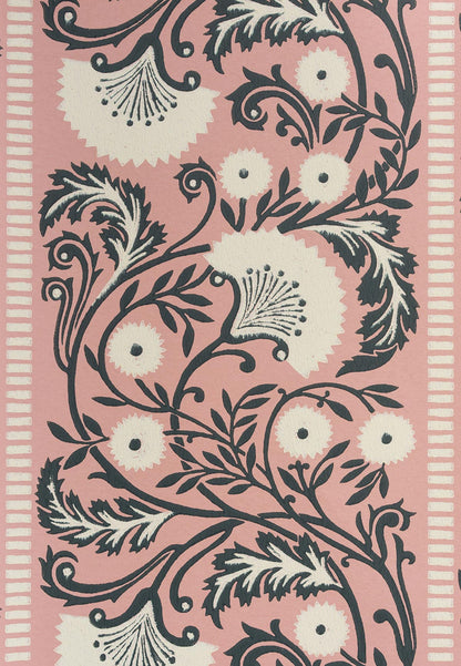 Eastern Garden Wallpaper - Pink/Indigo