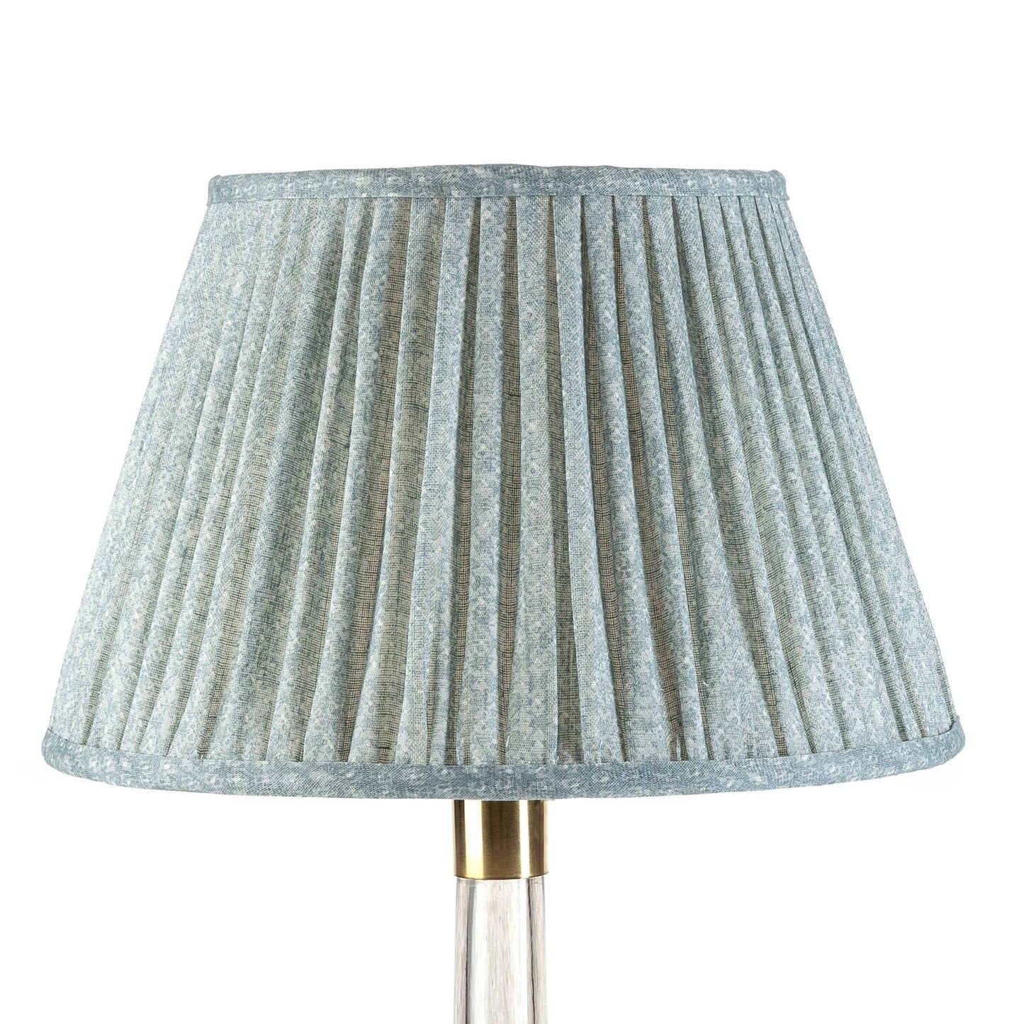 16 Inch Round Gathered Bedwyn Lampshade - Blue Figured