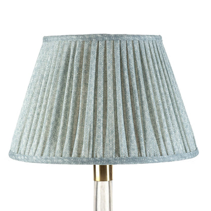 16 Inch Round Gathered Bedwyn Lampshade - Blue Figured