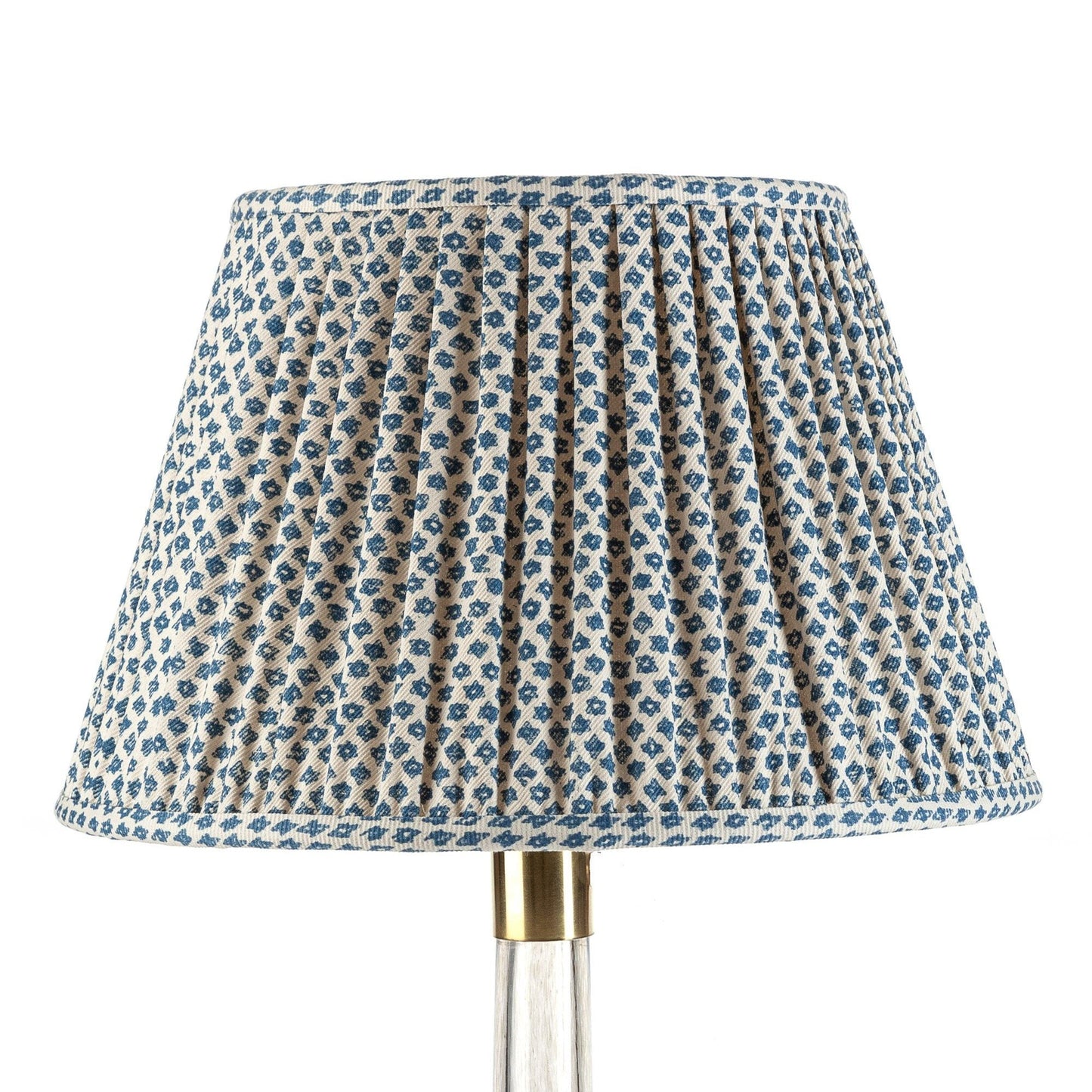 16 Inch Round Gathered Bedwyn Lampshade - Blue Marden