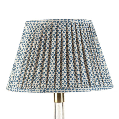 16 Inch Round Gathered Bedwyn Lampshade - Blue Marden