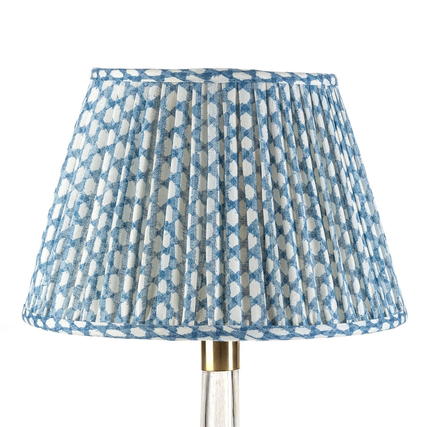 16 Inch Round Gathered Bedwyn Lampshade - Blue Wicker