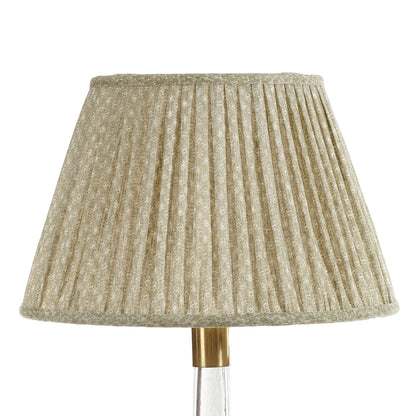 16 Inch Round Gathered Bedwyn Lampshade - Green Figured