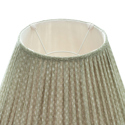 16 Inch Round Gathered Bedwyn Lampshade - Green Figured