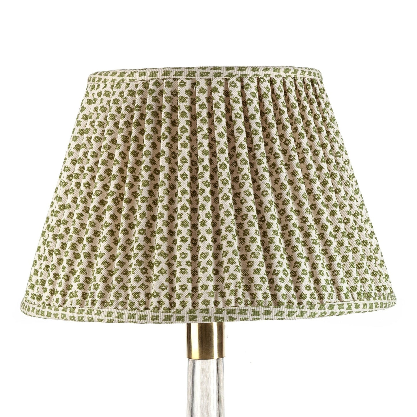 16 Inch Round Gathered Bedwyn Lampshade - Green Marden
