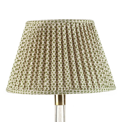 16 Inch Round Gathered Bedwyn Lampshade - Green Marden
