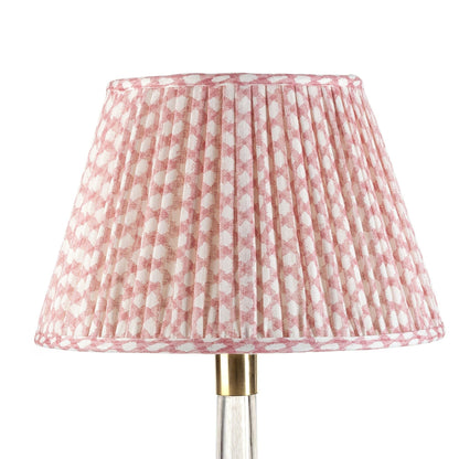 16 Inch Round Gathered Bedwyn Lampshade - Pink Wicker