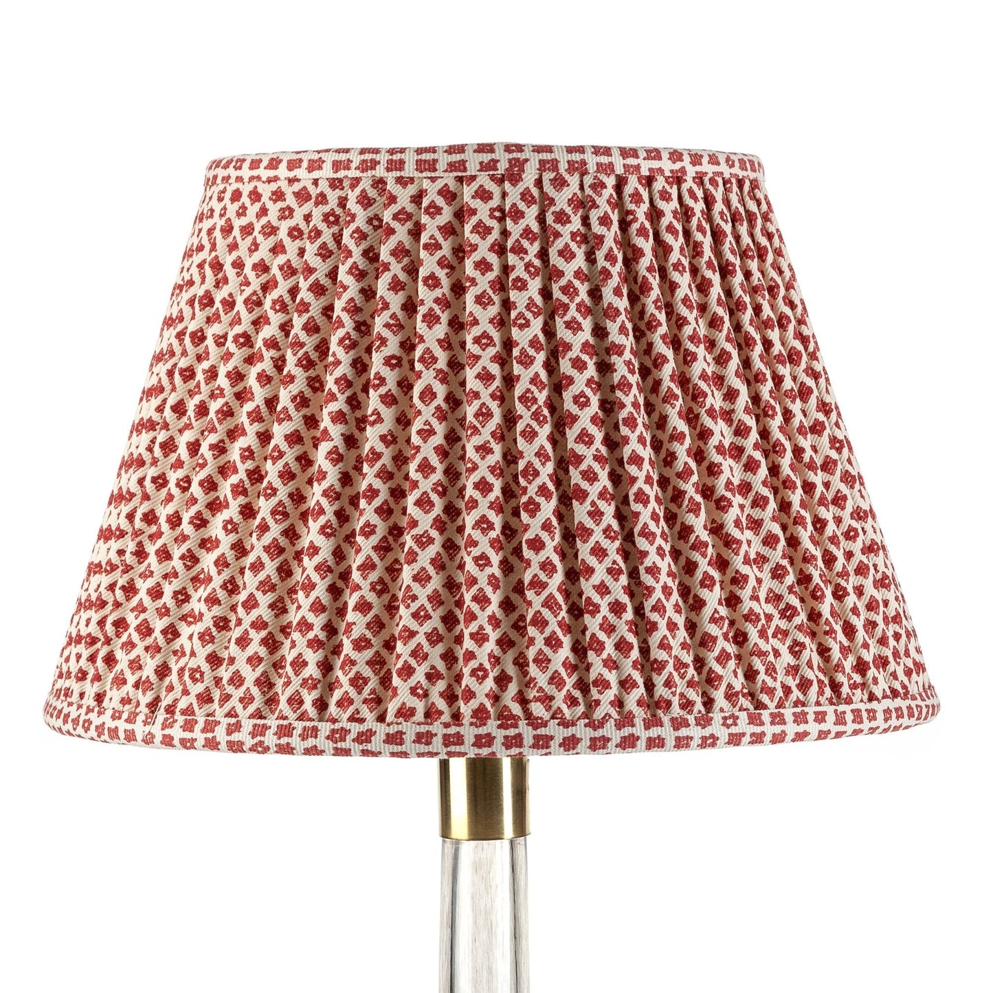 16 Inch Round Gathered Bedwyn Lampshade - Red Marden