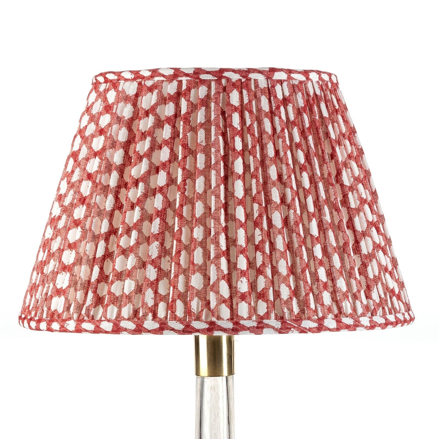 16 Inch Round Gathered Bedwyn Lampshade - Red Wicker