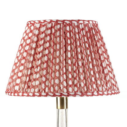 16 Inch Round Gathered Bedwyn Lampshade - Red Wicker