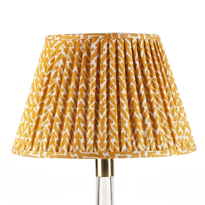 16 Inch Round Gathered Bedwyn Lampshade - Yellow Rabanna