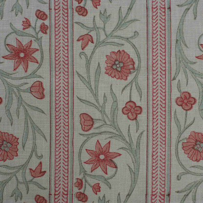 Floral Stripe - Calamine & Annabel Blue