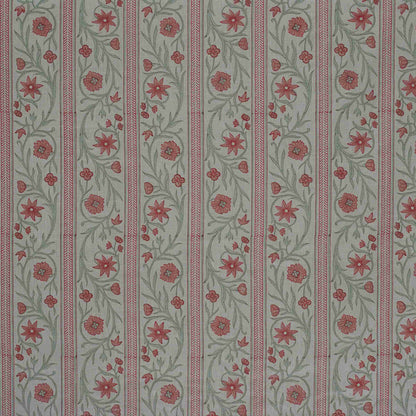 Floral Stripe - Calamine & Annabel Blue