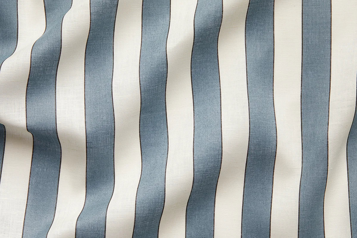 Plain Stripe Voile - Sea Blue