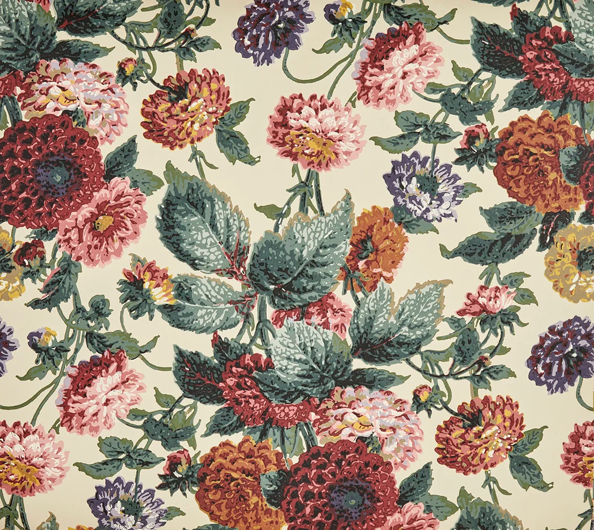 Dahlias Wallpaper - Parchment