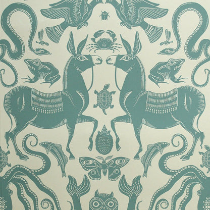 Birds & Beasts Wallpaper - Pebble