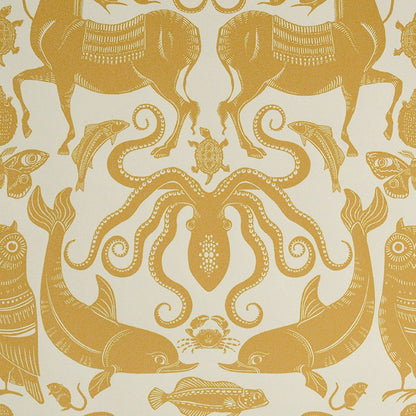 Birds & Beasts Wallpaper - Sand