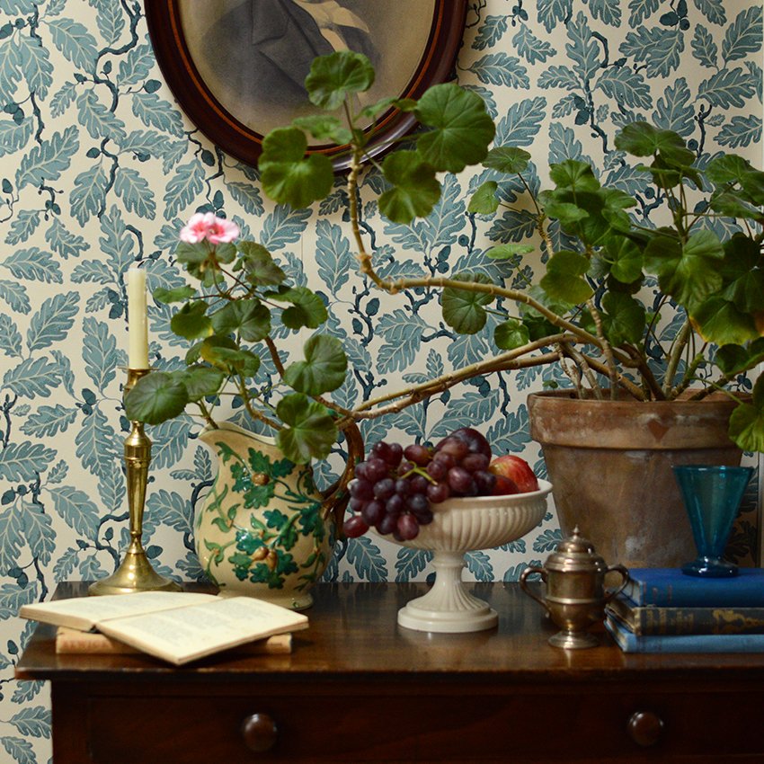 Mill Oak Wallpaper - Common Blue