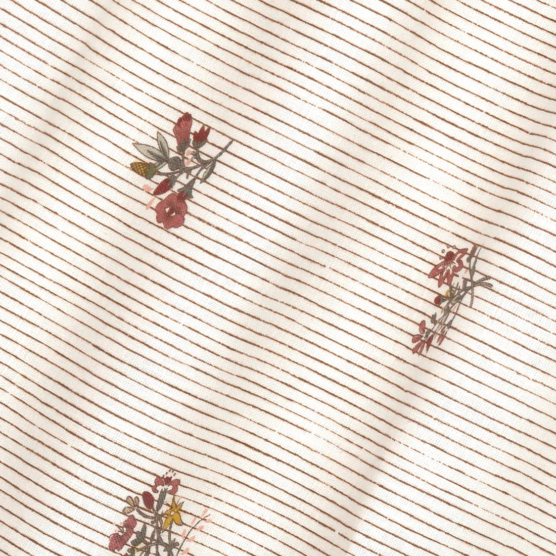 Flax & Field Posy Pinstripe - Scarlet / Oyster