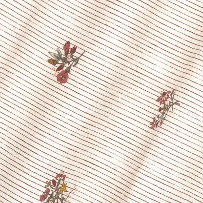 Flax & Field Posy Pinstripe - Scarlet / Oyster