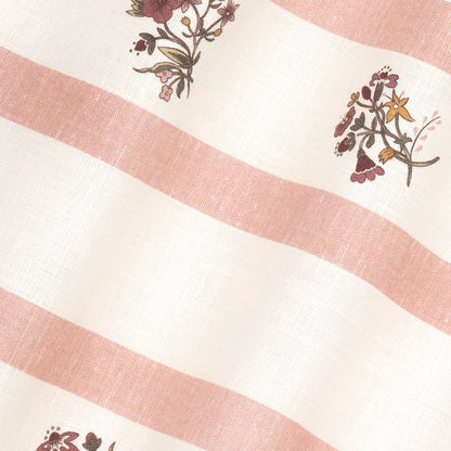 Flax and Field Posy Stripe - Soft Coral / Oyster