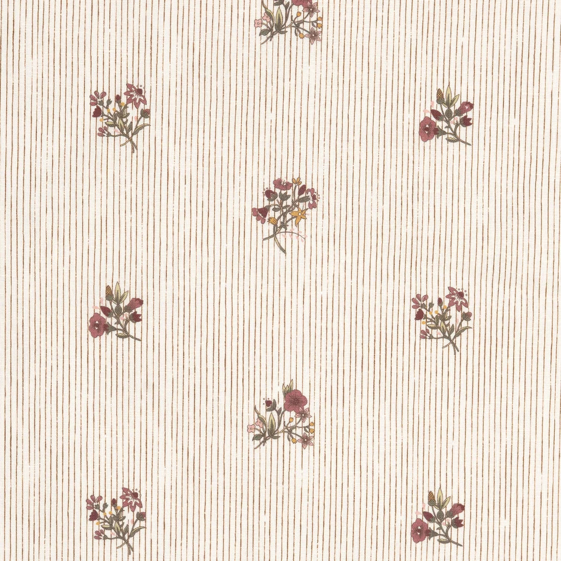 Flax & Field Posy Pinstripe - Scarlet / Oyster