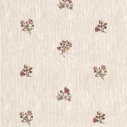 Flax & Field Posy Pinstripe - Scarlet / Oyster