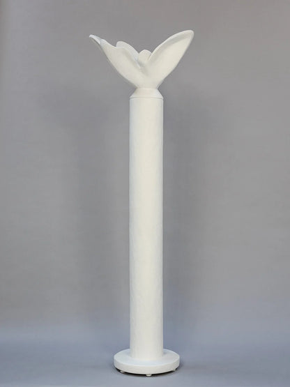 Flower Torchiere - White Plaster