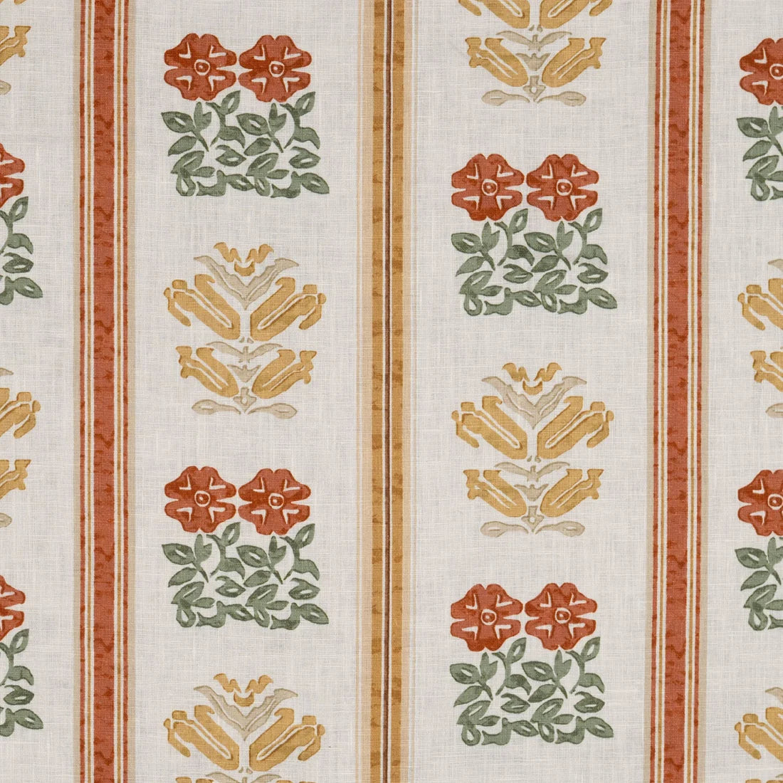 Folkloric Floral Stripe - Amber / Oyster