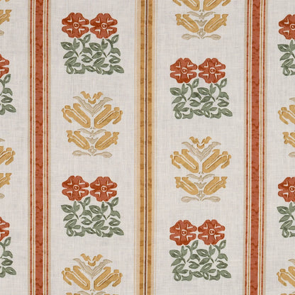 Folkloric Floral Stripe - Amber / Oyster