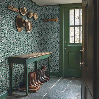 Hedgerow Wallpaper - Thistle Green