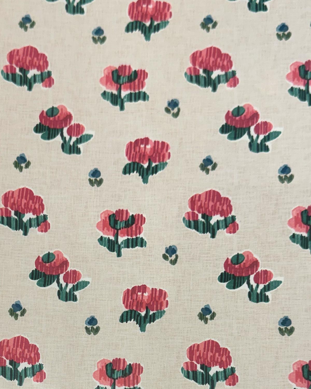 Petite Ikat Rose Wallpaper - Bois de Rose