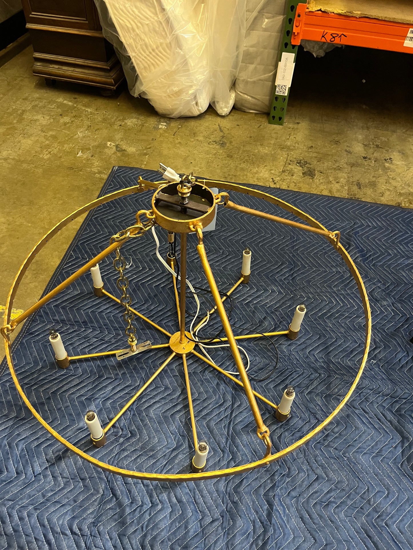 Gisele 8 Light Pendant - Gold Metal Leaf