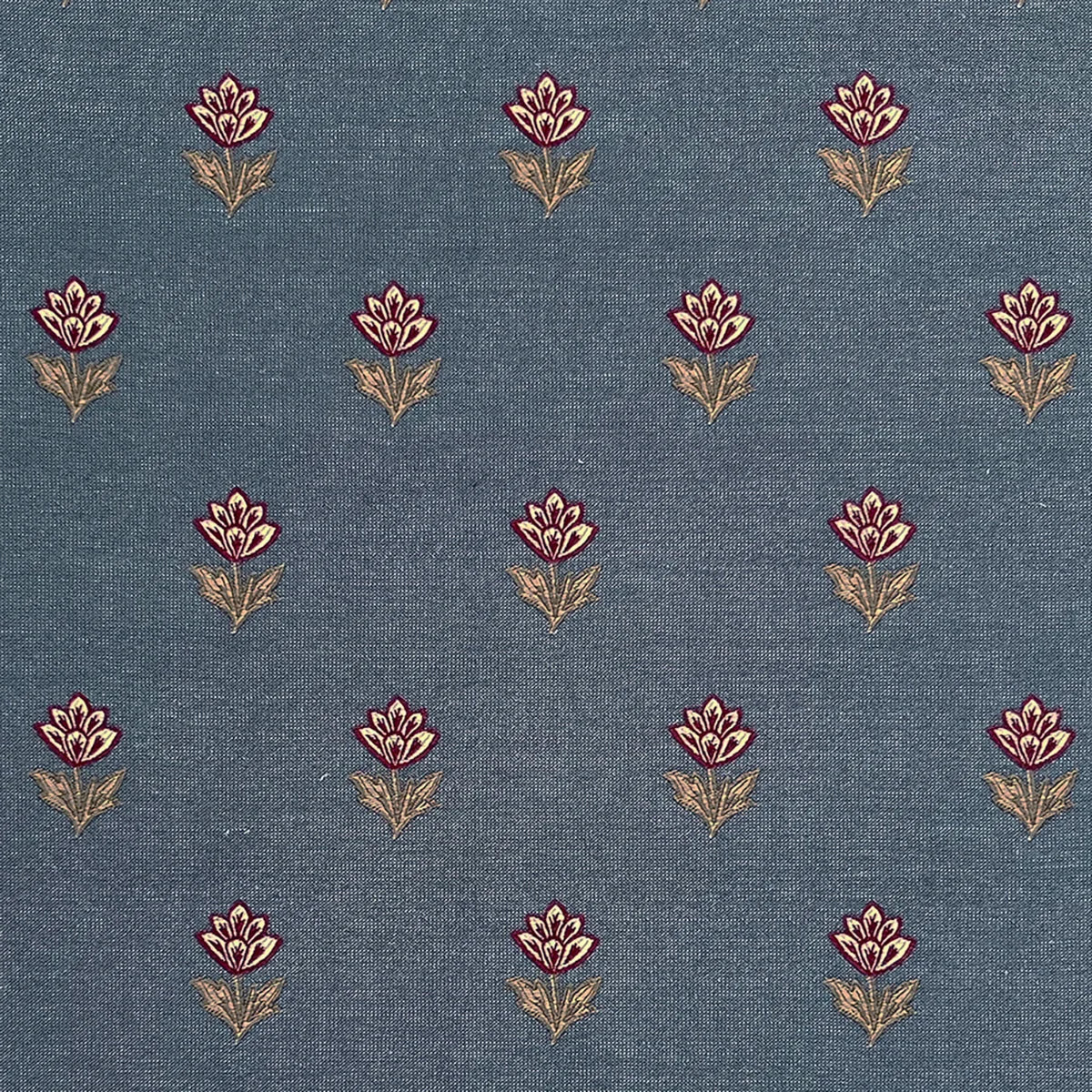 Indian Tulips Woven - Denim