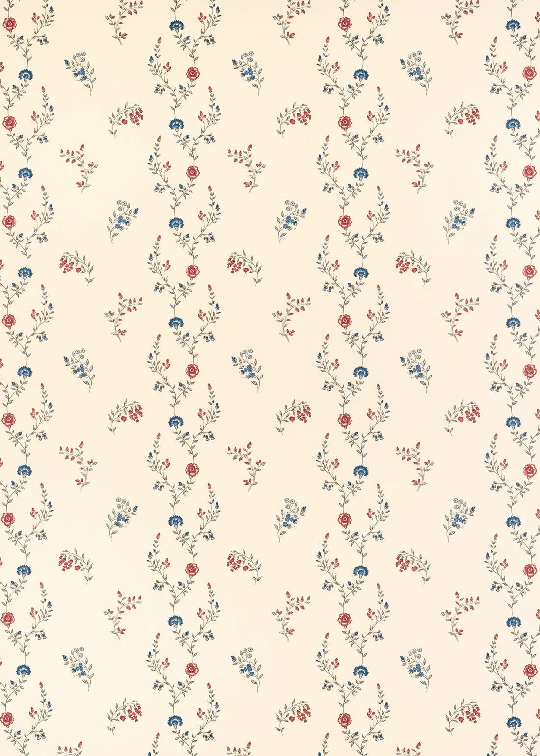 Indienne Vine Wallpaper - Ruby/Indigo