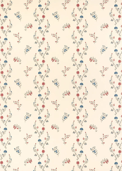 Indienne Vine Wallpaper - Ruby/Indigo