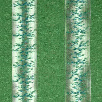 Rayure Ottoman Sur Lin - Vert