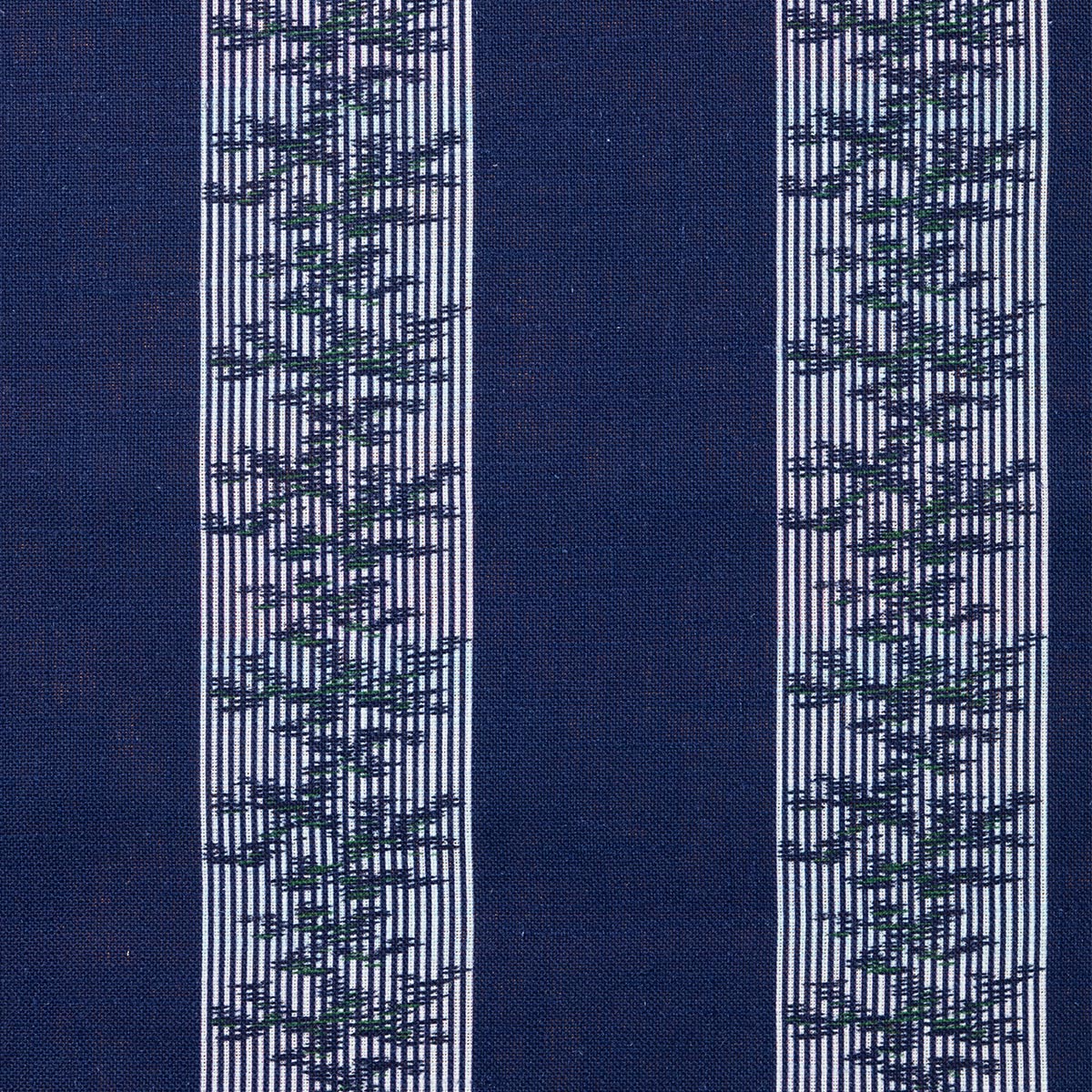 Rayure Ottoman Sur Lin - Blue Marine