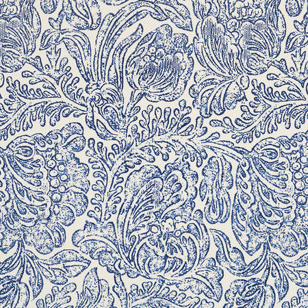 Woodblock Flower - Blue