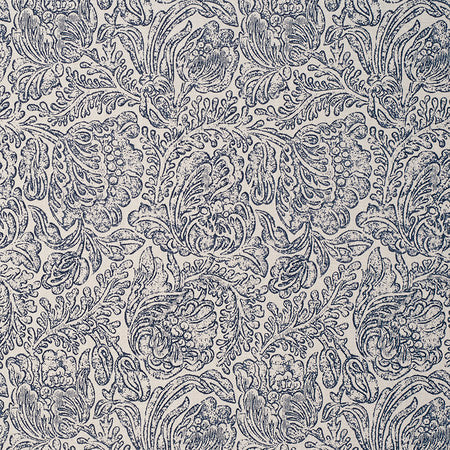 Woodblock Flower - Indigo