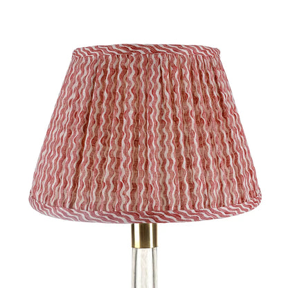 16 Inch Round Gathered Bedwyn Lampshade - Red Popple