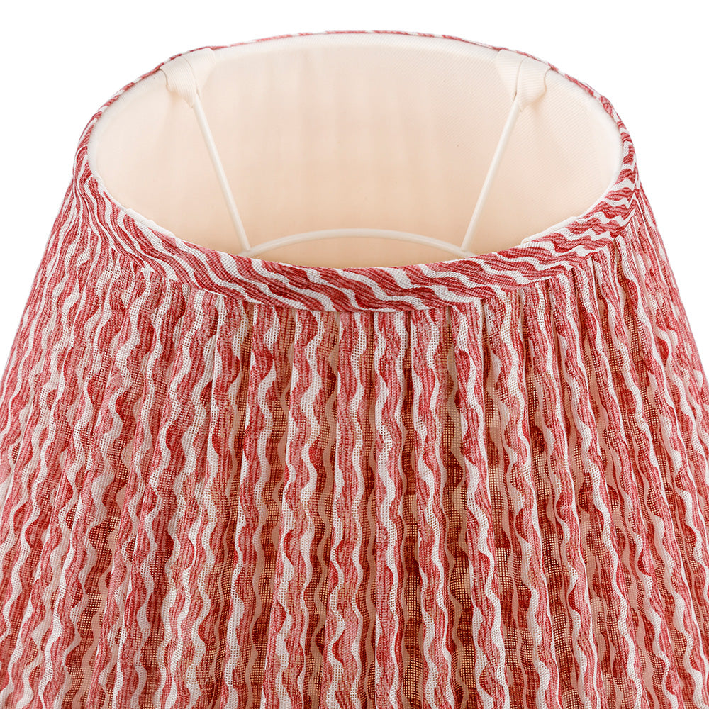 16 Inch Round Gathered Bedwyn Lampshade - Red Popple