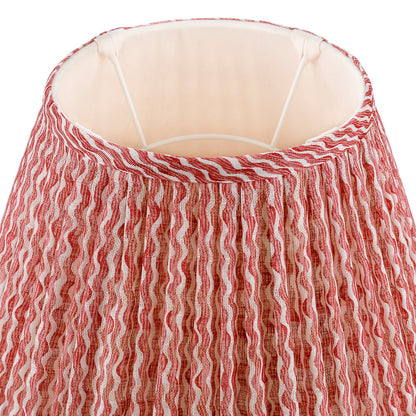 16 Inch Round Gathered Bedwyn Lampshade - Red Popple